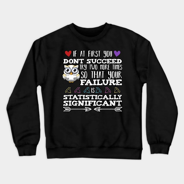 If At First You Don't Succeed Chemistry Biochemistry Crewneck Sweatshirt by Funnyawesomedesigns